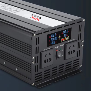 เครื่องแปลงไฟพลังงานแสงอาทิตย์สำหรับยานยนต์ 1200W แบบไซน์เวฟ 12V/24V ช่องสัญญาณเดียว รองรับอุปกรณ์ไฟฟ้าภายในบ้าน 600W ใช้กับรถยนต์ ความถี่ 60Hz รุ่น HJ2S-1200S 1200W Sin - Product Image 5