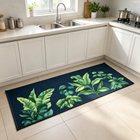 Polyester Floor Rug Latex Backing Anti Slip Water Absorbent Washable Oil-Proof Fast-Dry Doormat for Home Kitchen Decor