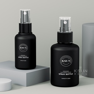 Luxury Empty Plastic 50ml 120ml PET Black Matte Frosted Mini Spray Bottle Pump Refillable Perfume Sprayer Bottle
