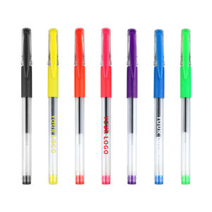 Grosir Set pena bolpoin ramping Promosi 0.5mm lebar menulis bahan plastik Gel merah biru untuk Hotel hadiah Glitter murah - Product Image 1