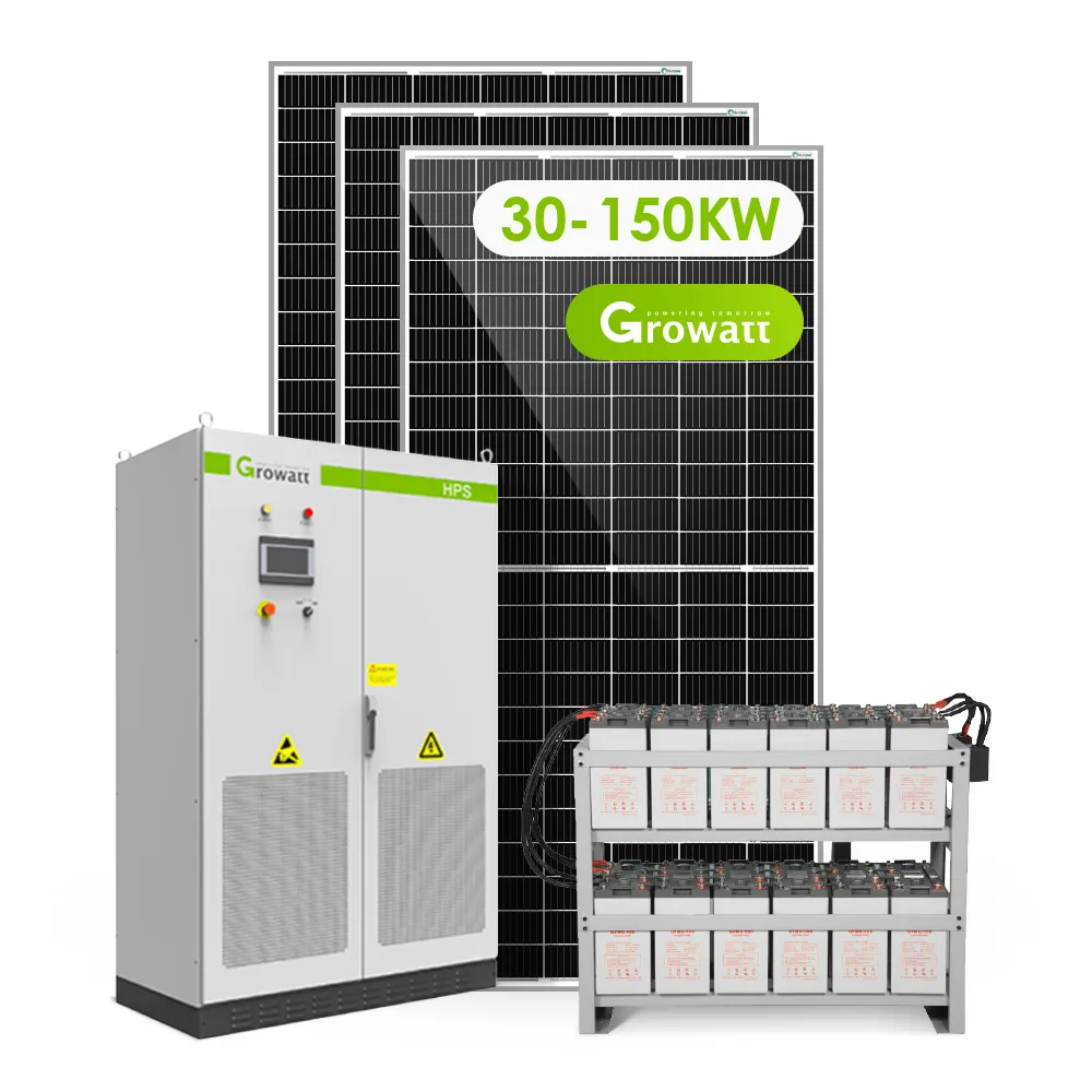 Complete Off On Grid Solar Power Hybrid Solar Energy Storage System 20Kw 30Kw 50Kw 100Kw 150Kw 200Kw 1MW With Lithium Battery