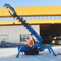 3-Tonnen-Raupenkran Spinnenkran Kleines Hydraulisches Hebesystem Teleskopausleger Elektrisch/Dieselbetrieben 10,8m Hubhöhe