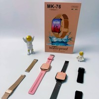 Reloj Inteligente Android MK76, Cuadrado, Multideporte, Monitor de Actividad Física, Resistente al Agua IP68, Pantalla Táctil TFT, Bluetooth, Brújula, Correa de Acero, para Mujer