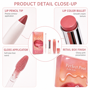 Coffret de gloss à lèvres HKH Private Label OEM ODM, crayon à lèvres, gloss liquide, rouge à lèvres hydratant brillant, vegan, waterproof, naturel et doux - Product Image 2