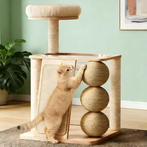 Arredo per Animali Domestici: Tiragraffi Classico Personalizzabile in Legno e Lino per Negozi di Articoli per Animali - Decorazioni Ecologiche per Halloween - Product Image 5