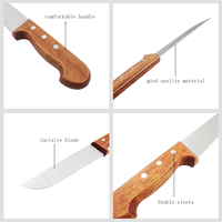 Couteau de chef traditionnel écologique en acier inoxydable avec manche en bois fait à la main, finition hautement polie pour la cuisine, le restaurant, l'utilisation en extérieur