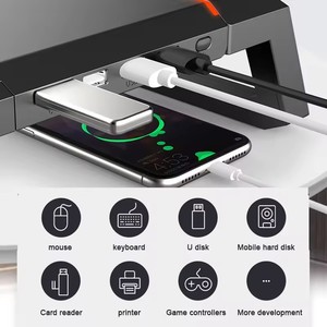 RGB Multifunctional PC <strong>Computer</strong> Monitor Stand Aluminum Foldable Desk Riser with Four USB Ports Mobile Phone Holder New Product - Product Image 3