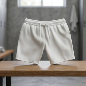 White Men's Fleece <b>Sweat</b> <b>Shorts</b> Elastic Waist Quick Dry Breathable Casual Athletic <b>Short</b> <b>Pants</b> - Product Image 3
