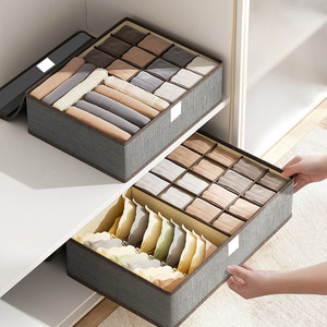 Caja de almacenamiento de ropa interior de tela, rectangular, plegable, con compartimentos, estilo cajón, organizador de armario para calcetines y ropa. - Product Image 2