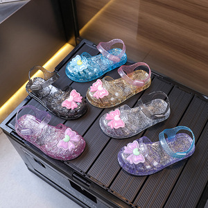 Kids Baby <strong>Girls</strong> Summer Flat Glitter Butterfly Princess <strong>Jelly</strong> Sandals Anti-Slip Breathable Dress <strong>Shoes</strong> - Product Image 1