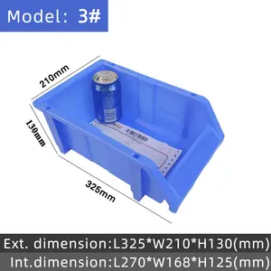 Open Front Storage Bins Plastic Organizer Large Warehouse Stackable Boxes Small Tools Parts Storage Bins