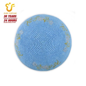Kipá Judí<span class=keywords><strong>a</strong></span> Blanca Tejida <span class=keywords><strong>a</strong></span> Mano OEM de Fábrica, Kipá Boho Yarmulke con Bordado <span class=keywords><strong>para</strong></span> Bodas, Bar Mitzvah, Sombreros de Ramadán <span class=keywords><strong>para</strong></span> Hombres - Product Image 4