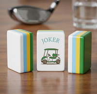 Tuiles de Mahjong de luxe avec bordure dorée pour collectionneurs, présentation, soirées jeux, divertissement à la maison, ensemble de jeu, approvisionnement en gros, disponible au prix de détail