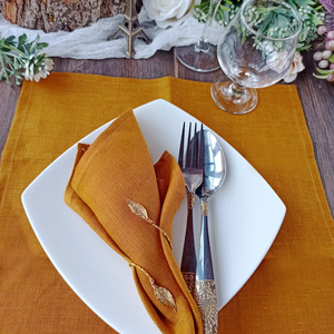 Vente en gros de serviettes de table en lin vert <span class=keywords><strong>Oliver</strong></span> clair carré classique fait à la main pour mariage serviettes en lin pour la maison - Product Image 4