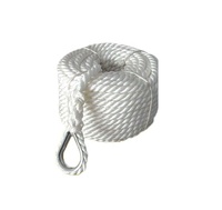 MARINE 3-Strang Gedrehtes Polyester-Ankerseil, Festmacherleine 18mm*50m mit Edelstahl-Schäkel, Kajak-Yacht-Bootszubehör