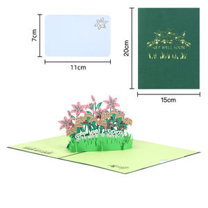 Cartes de vœux 3D en papier, artisanat, fleurs, herbe, « Bonne rétablissement », cartes pop-up pour occasions spéciales, carte artisanale - Product Image 2