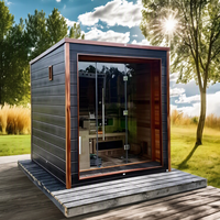 Sauna luar ruangan, harga murah Sauna luar ruangan 4 Orang cantik Sauna inframerah luar ruangan dengan Panel kontrol