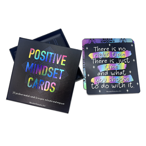 Tarjeta de Regalo Publicitaria con Impresión Personalizada de Fábrica, Bordes Cuadrados con Lámina Dorada, Afirmaciones Positivas, Holográfica, para Mujer - Product Image 2