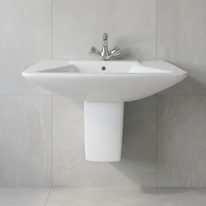 Lavabo demi-pied en céramique Vistaar, design moderne, écologique, capacité 9L, le meilleur - Product Image 6