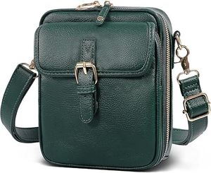 Women's European American Retro Fashion PU Leather Crossbody Bag Zipper Closure Chain Detail Adjustable <b>Strap</b> Durable Design - Product Image 1