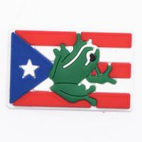 Breloques de chaussures personnalisées de Porto Rico en gros, accessoires de chaussures en PVC à thème dessin animé, breloques porte-bonheur pour sabots des Portoricains, vente chaude