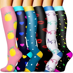 15-20 Mmhg High Quality Wholesale Unisex Breathable Cycling Novelty Medical Knee High Nursing Sport Running Compression Socks