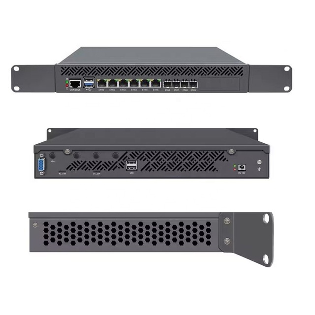 Mini 1U Firewall Hardware Router Server Intel Atom C3758 C3808 C3958 6 Lan 4 SFP+ 10G DDR4 VPN Bypass Mini PC Win11 Linux