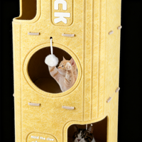 Maison pour chat en feutre quatre saisons, multi-niveaux, avec griffoir intégré et lit cachette pour chats d'intérieur