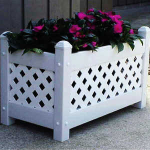 Macetero Grande <span class=keywords><strong>con</strong></span> Rejilla Blanca, Estilo Europeo, Macetero de <span class=keywords><strong>PVC</strong></span> para Exteriores, Macetas para Exteriores - Product Image 5