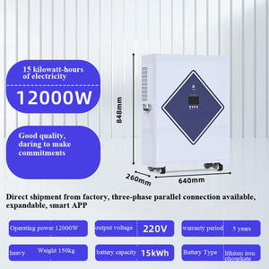 Household 51.2V 304Ah 15kWh lithium iron phosphate <b>battery</b> pack, equipped with 11KW hybrid solar inverter energy storage system - Product Image 3