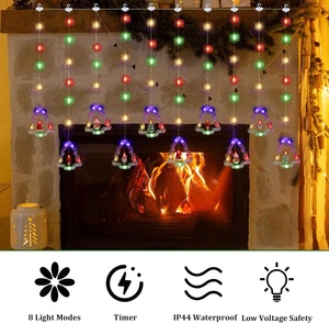 Luces de Cortina Navideñas, 8 Modos, 120 LED, Guirnalda Decorativa para Ventana, con Control Remoto, Luces de Hadas para Habitación, Fiestas - Product Image 4