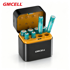 Pile rechargeable au lithium-ion AA AAA GMCELL 1,5 V avec chargeur 4 emplacements, lot de 4 / lot de 8, certifiée CE - Product Image 1
