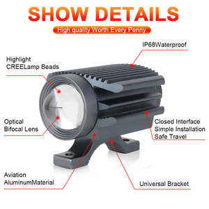 Luz LED de Alta Calidad de 12V para Motor, Luz de Aluminio de Dos Colores, 35W, Resistente al Agua, para Vehículos Eléctricos y Motocicletas - Product Image 3