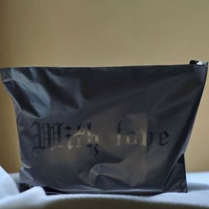 Moq 50pcs Matte UV Black Mailer BAG Custom Red Express Bag Polymailer Mailing Packaging Shipping Bag for <b>Clothes</b> Clothing - Product Image 1
