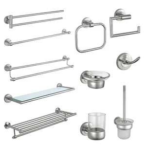 Factory supply Luxury Sus304 Home Hotel Bathroom Products Lavatory Accessories Set High Quality OEM and ODM Towel Bar Set