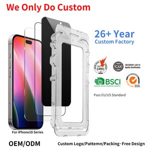 ฟิล์มกระจกนิรภัยแบบติดตั้งง่ายสำหรับ iPhone 18 Pro Max พร้อมชุดอุปกรณ์ติดตั้งป้องกันฝุ่นและรอยขีดข่วนจากผู้ผลิต - Product Image 1