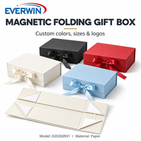 Boîte cadeau pliante magnétique personnalisée en carton rigide avec fermeture en ruban satiné pour cadeau de mariage, emballage de produits cosmétiques