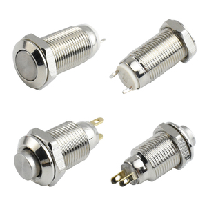 8มม. 10มม. กันน้ำสวิตช์ปุ่มกดชั่วขณะแบบล็อกด้วยตนเองหัวสูง IP65แบบสองพินแบบไม่มีไฟ1NO - Product Image 5