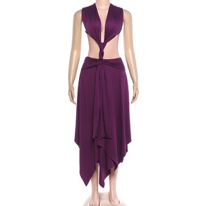 Nouvelle robe d'été sexy extensible sans dos à découpes sans manches plissée pour femme - Product Image 5