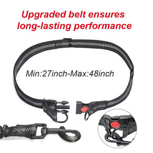 Tali anjing bebas genggam dengan kantong ritsleting empuk ganda untuk berjalan Jogging berlari anjing peliharaan - Product Image 4