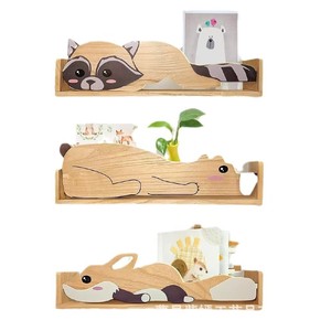<b>Wall</b> <b>Mounted</b> Animal <b>Shelves</b> For Kids Room Book Storage Display Rack Bedroom Living Room Decorative Organizer With Cartoon Design - Product Image 5