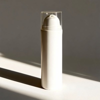 Flacon pompe sans air en plastique rond blanc de haute qualité 50 ml 80 ml 100 ml 120 ml personnalisé pour lotion cosmétique avec pompe Flacon d'essence