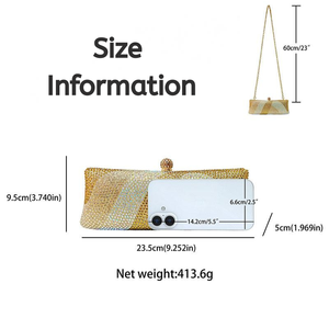 Sac à main <span class=keywords><strong>de</strong></span> soirée é<span class=keywords><strong>l</strong></span>égant et classique, avec des strass dorés scintillants, imperméable, avec une chaîne <span class=keywords><strong>de</strong></span> bandoulière, <span class=keywords><strong>l</strong></span>éger, pour femmes - Product Image 2