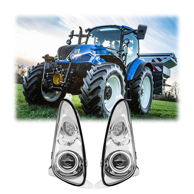 R/L Led Tractor Headlight for New Holland T6000 Range Command 75W High Low Beam Led Headlight