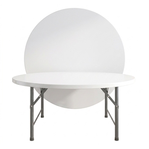 4ft/5ft/6ft Modern Heavy Duty HDPE Round Folding <b>Table</b> Portable <b>Plastic</b> Banquet <b>Table</b> for <b>Outdoor</b> Events & Weddings - Product Image 3