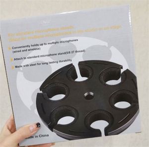 Support de microphone filaire cardioïde OEM Pro avec 6 pinces pour micro et bonnette anti-vent en mousse, support de barre métallique - Product Image 6
