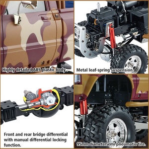 Voiture RC SJY-HG-P417 RTR 1/10 2.4G 4WD, camionnette 4x4 en métal, véhicule tout-terrain DIY, Rock Crawler - Product Image 4