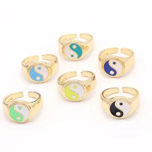 New Women Accesories Multi-color Eight Trigrams Resizable Rings