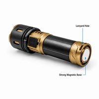 Lampe torche tactique rechargeable à double faisceau rouge et bleu clignotant 1000 lumens, projecteur spot et large, torche UV, base magnétique, indicateur de batterie externe