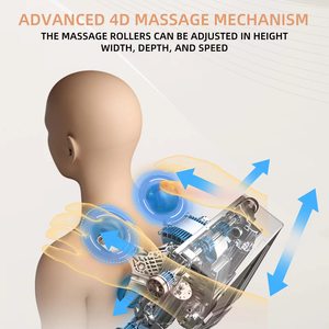 Luxuriöser elektrischer 3D-Massagestuhl mit Bluetooth-Airbag heizung ohne Schwerkraft und Ganzkörper dehnung-Factory Direct - Product Image 3